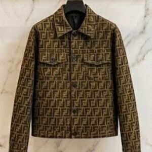 Fendi Tan Monogram Shirt Jacket